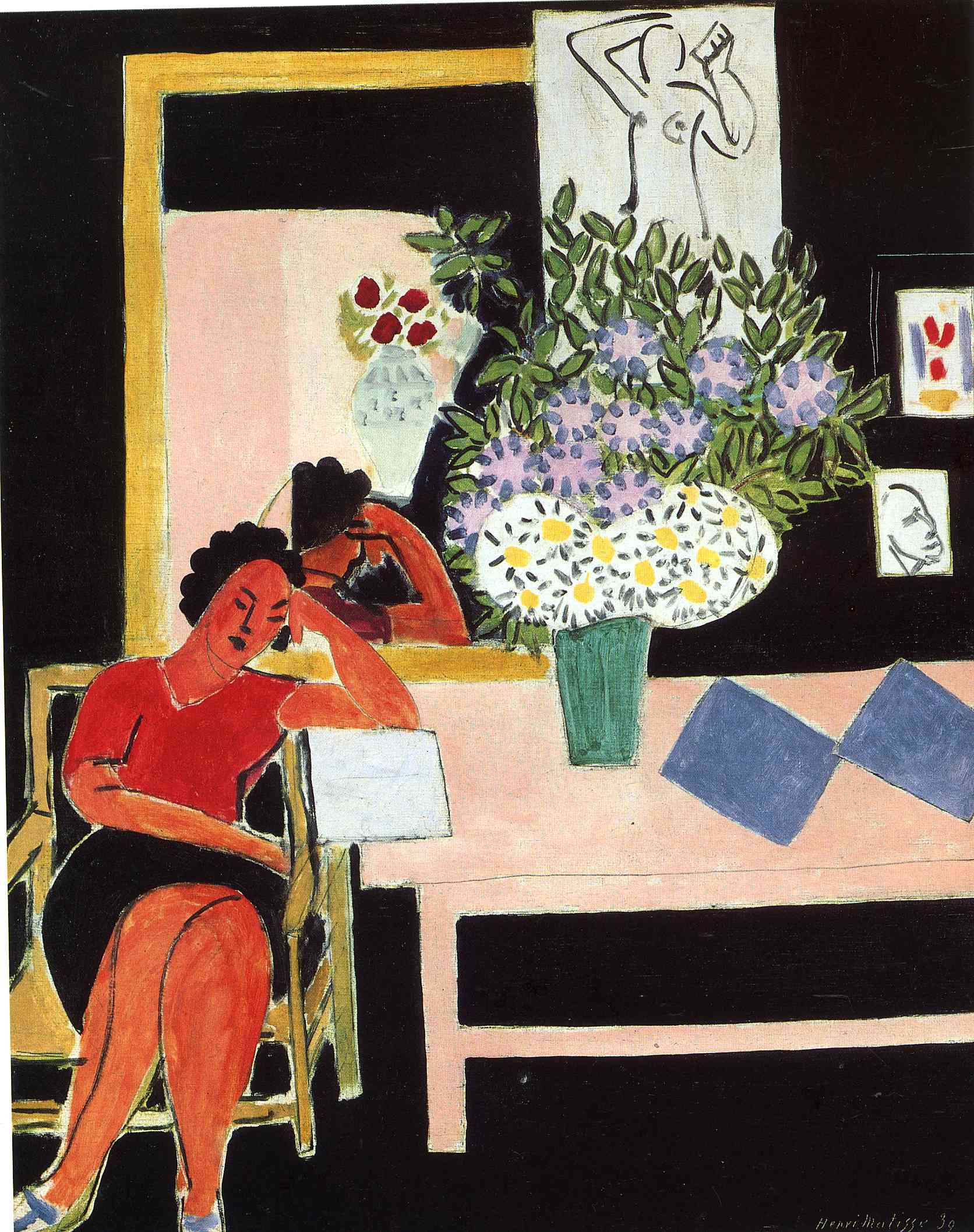 Henri Matisse - Reader on a Black Background 1939